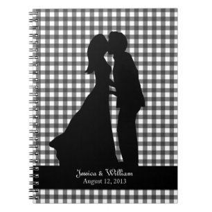 Charming Silhouette Kissing Couple Wedding Notebook