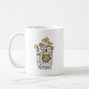 Charming Simple Vintage Style Flower Earthy Tones Coffee Mug