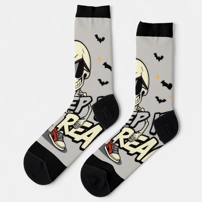 Charming Skeleton Halloween Socks – Fun & Unique (Left)