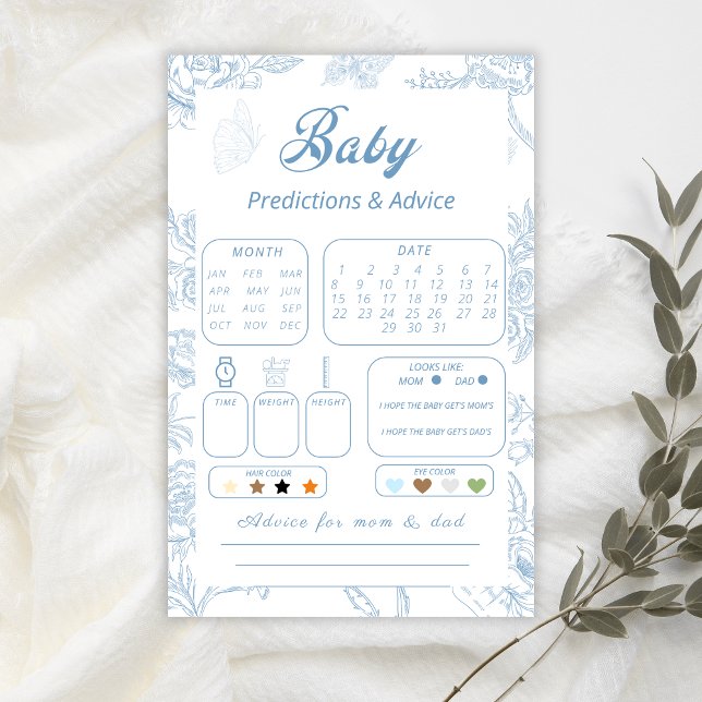 Charming Sky Blue Butterfly Floral Baby Prediction (Creator Uploaded)