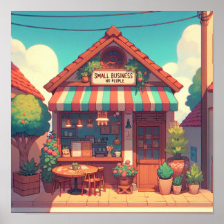 Charming Small Business Anime Art Poster