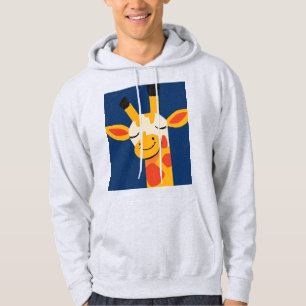 Charming Smiling Giraffe – Playful Joyful Portrait Hoodie