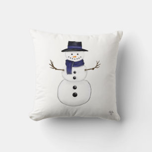 Charming Snowman Throw Pillow