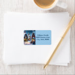 Charming snowy Christmas village  Label<br><div class="desc">This charming Adress Label features a snowy village with Christmas decorated houses at night. Streets and roofs are thickly covered with snow,  windows are brightly lit,  Christmas decorations consist of fir trees and red Christmas tree balls.  Wonderful and customisable Adress Labels for your holiday greetings!</div>