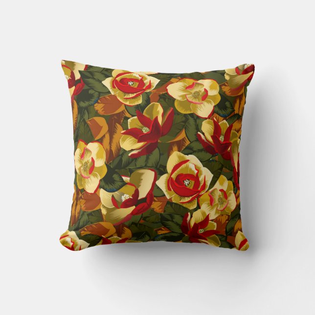 Charming Southern Magnolia Pillow (Front)