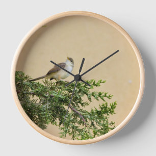 Charming Sparrow Bird Photograph Clock