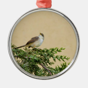 Charming Sparrow Bird Photograph Metal Tree Decoration