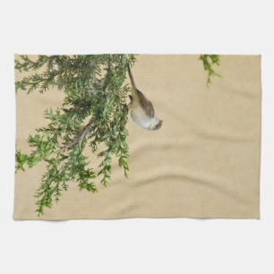 Charming Sparrow Bird Photograph Tea Towel