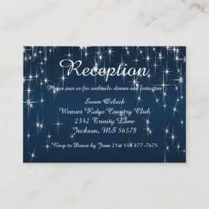 Charming Star Struck Wedding Navy Blue Enclosure Card