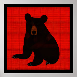 Charming Story Book Black Bear Cub Poster