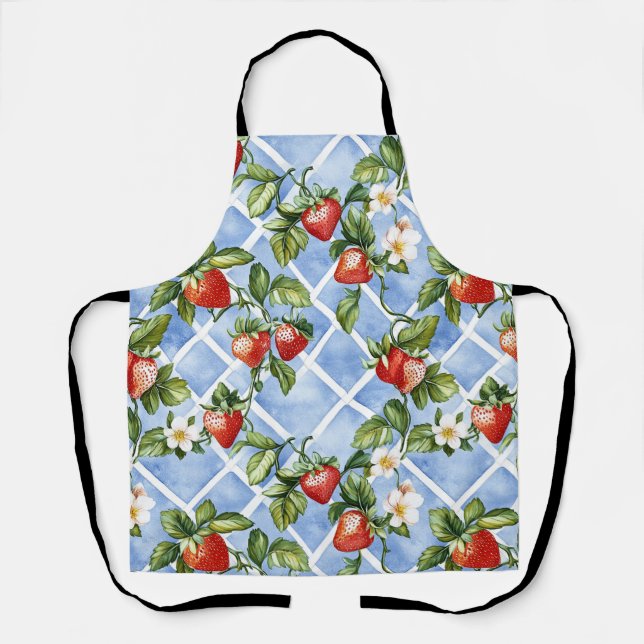 Charming Strawberry & Leaf Pattern – Vintage (2) Apron (Front)
