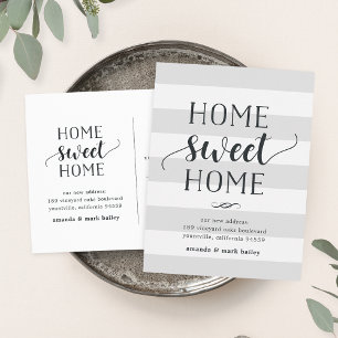 Charming Stripe   Moving Announcement Postcard