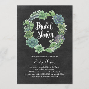 Charming Succulents Bridal Shower Invitation
