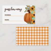 Charming Sunflowers Guess Amount Baby Shower Game