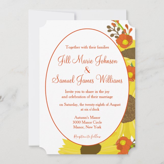 Charming Sunflowers Wedding Invitation (Front)