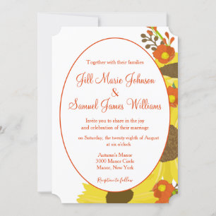 Charming Sunflowers Wedding Invitation