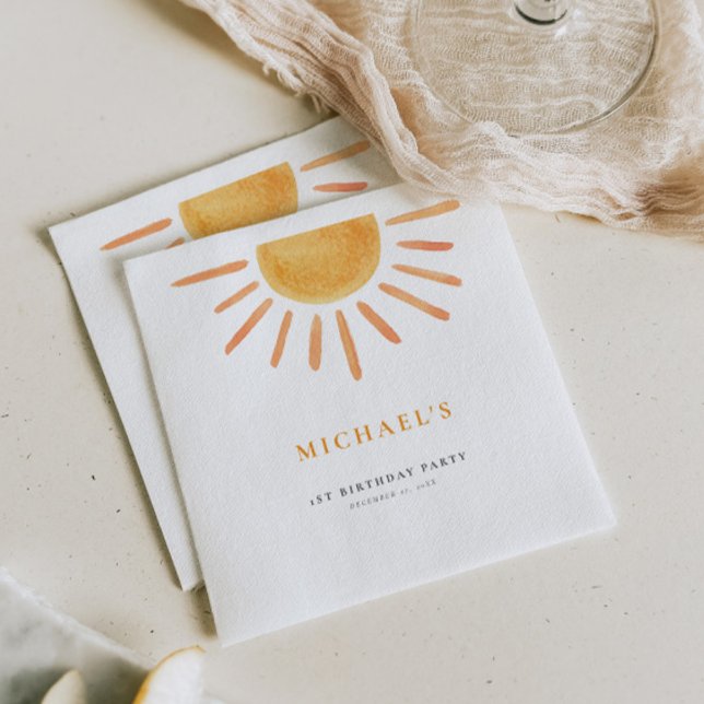 Charming Sunshine Birthday Paper Napkin Any Age (Creator Uploaded)