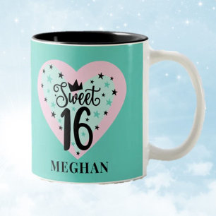 Charming Sweet 16 Personalized Gift Two-Tone Coffee Mug