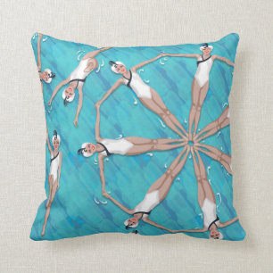 Charming Sychronized Swimming Pattern Cushion