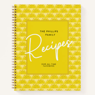 Charming Taco shell yellow patten Personalize Name Notebook