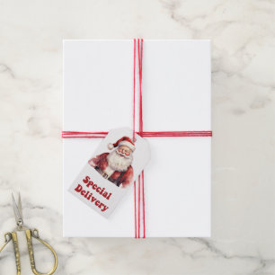 Charming tag with Santa's joyful smile