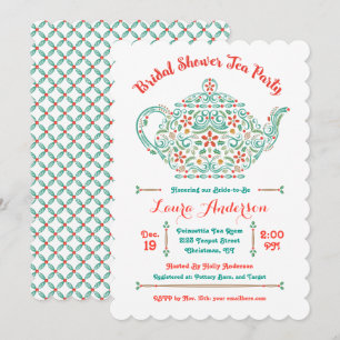 Charming Teapot Bridal Shower Invitation
