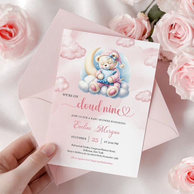 Charming Teddy Bear Baby Shower Invite Cloud 9 (Charming Teddy Bear Baby Shower Invite Cloud 9)
