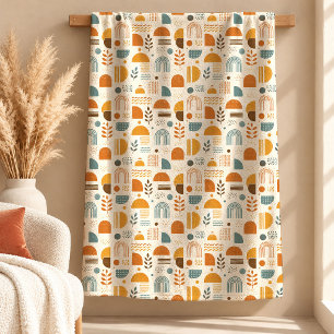 Charming Terracotta Mustard Boho Blanket Decor