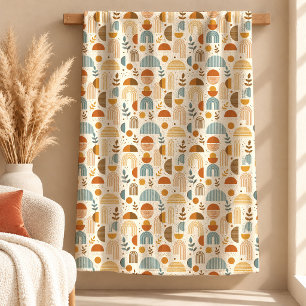 Charming Terracotta Mustard Boho Blanket Decor
