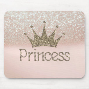 Charming Tiara, Princess, Glittery Bokeh Mouse Mat