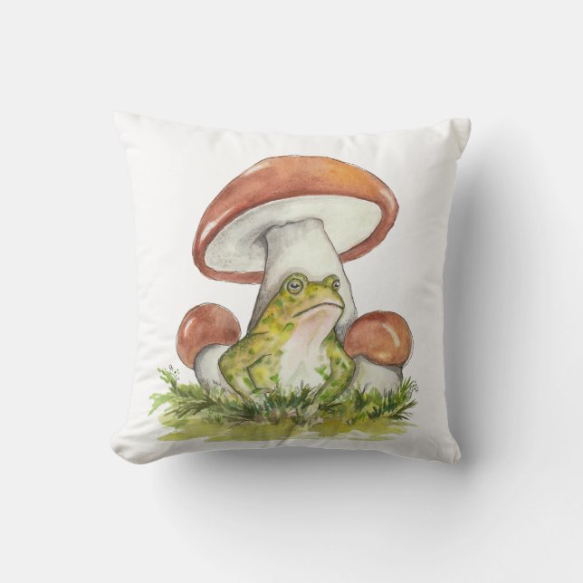Charming Toad Under Mushroom Cushion (Front)