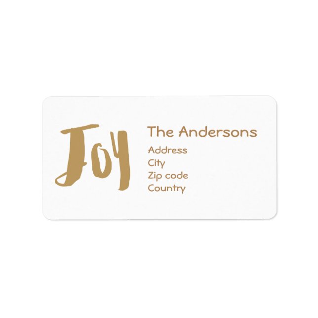 Charming Trendy Joy Holiday Label (Front)