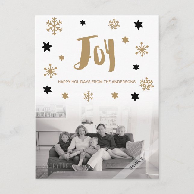 Charming Trendy Joy Holiday Photo (Front)