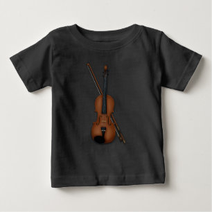 Charming Trompe L'oeil Violin Classical Music Baby T-Shirt