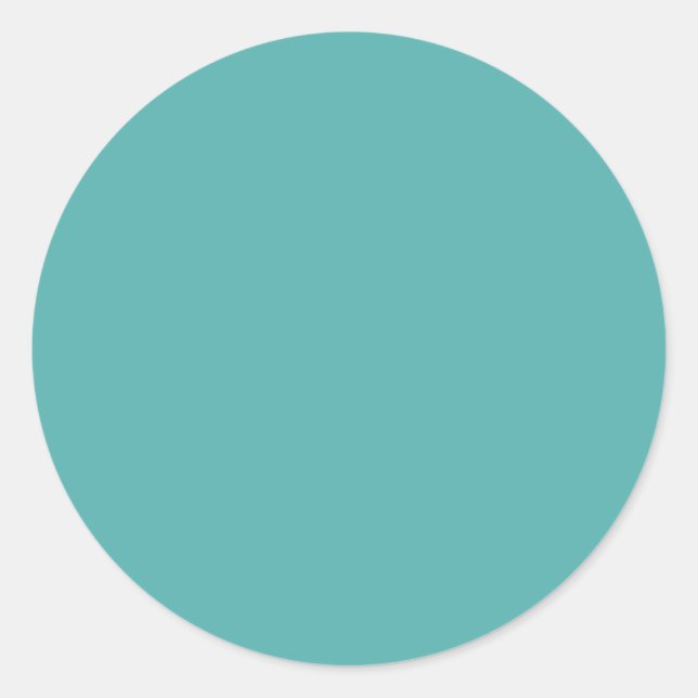 Charming Turquoise Blue Solid Colour Background Classic Round Sticker (Front)