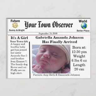 Charming & Unique Baby Birth Announcement