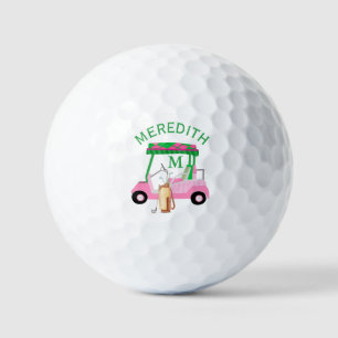 Charming Unique Golf Cart Clubs Monogram Name Golf Balls