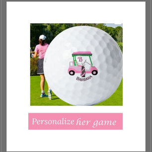 Charming Unique Golf Cart Clubs Monogram Name Golf Balls