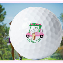 Charming Unique Golf Cart Clubs Monogram Name Golf Balls