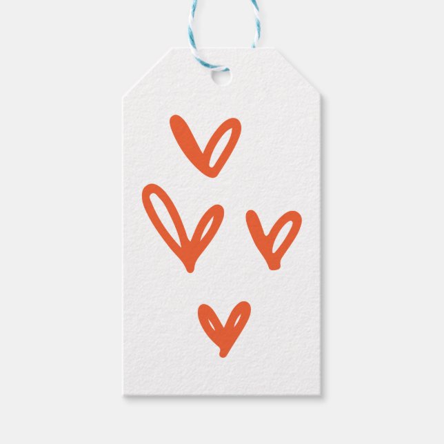 Charming Valentine's Love Hearts Gift Tags (Front)