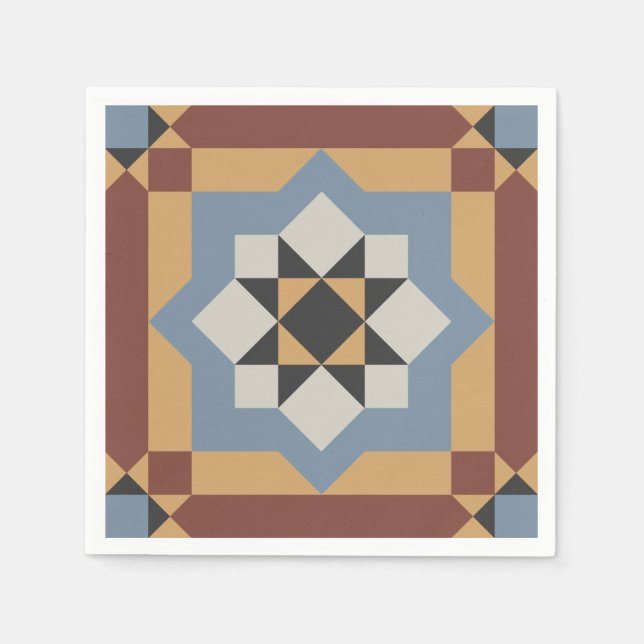 Charming Victorian Mosaic Pattern Cocktail Paper Napkin (Front)