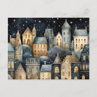 Charming Village Blank Winter Greeting Card