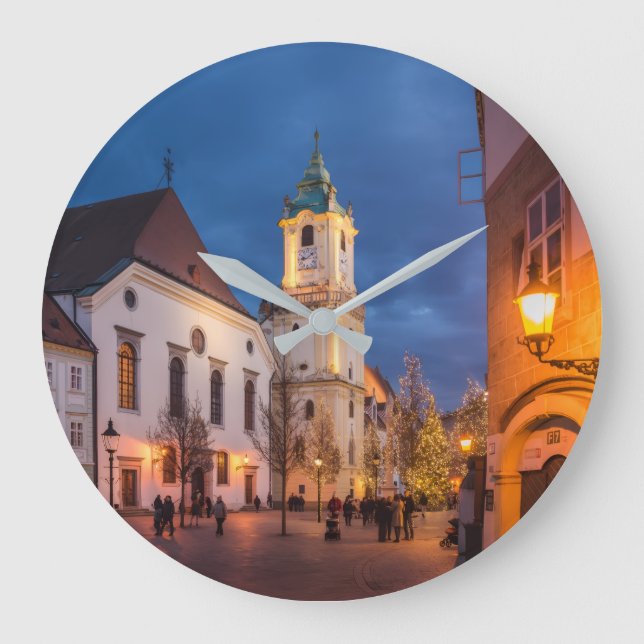 Charming Village Landscape Wall Clock (Front)