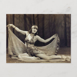 Charming Vintage Belly Dancer Vaudeville Postcard