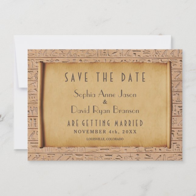Charming Vintage Egyptian Wedding Save The Date (Front)