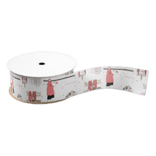 Charming Vintage Fashion Illustrations Grosgrain Ribbon