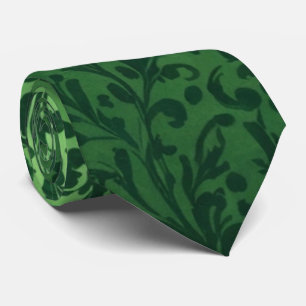 Charming Vintage Foliage Greenery Stylish Green Tie