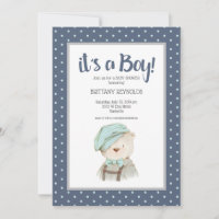 Charming Vintage It's a Boy Teddy Bear Baby Shower