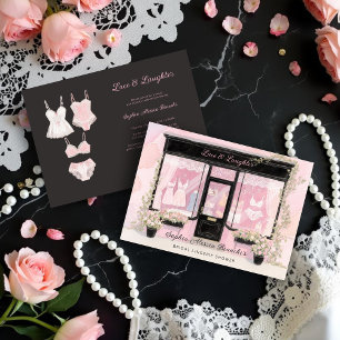 Charming Vintage Lingerie Shop Bridal Pastel Pink Invitation