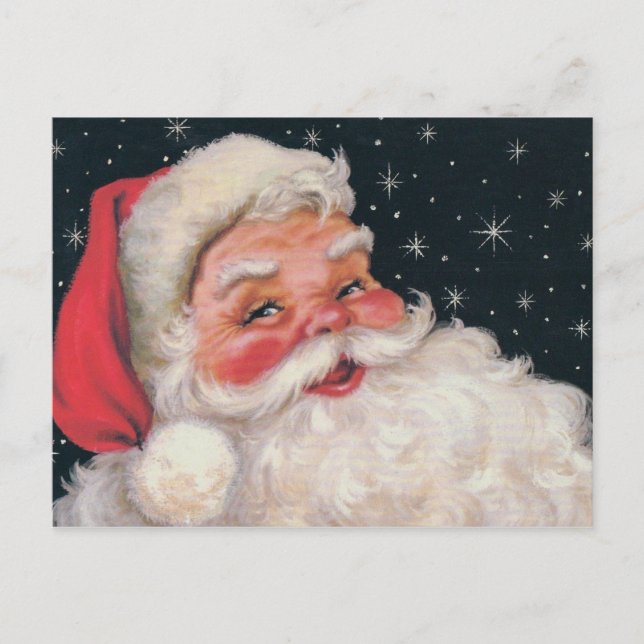 Charming Vintage Santa Claus Holiday Postcard (Front)
